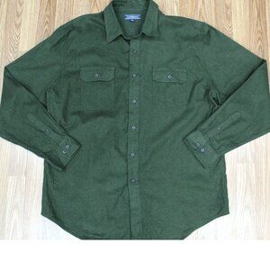 CROFT & BARROW REGULAR FIT FLANNEL 100% COTTON SHIRT FOREST GREEN Sz X-LARGE, XL